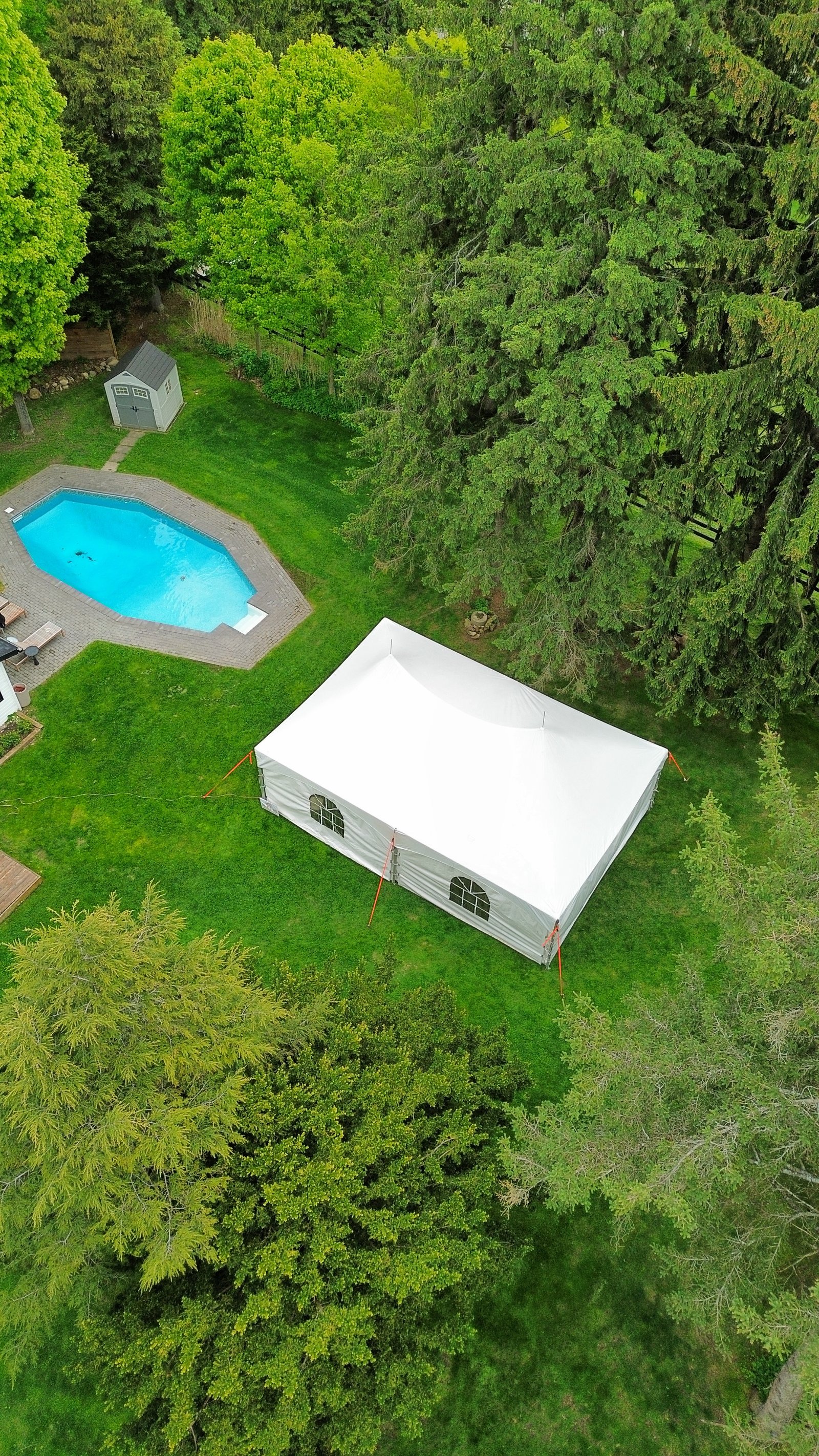 20x30 backyard wedding tent setup