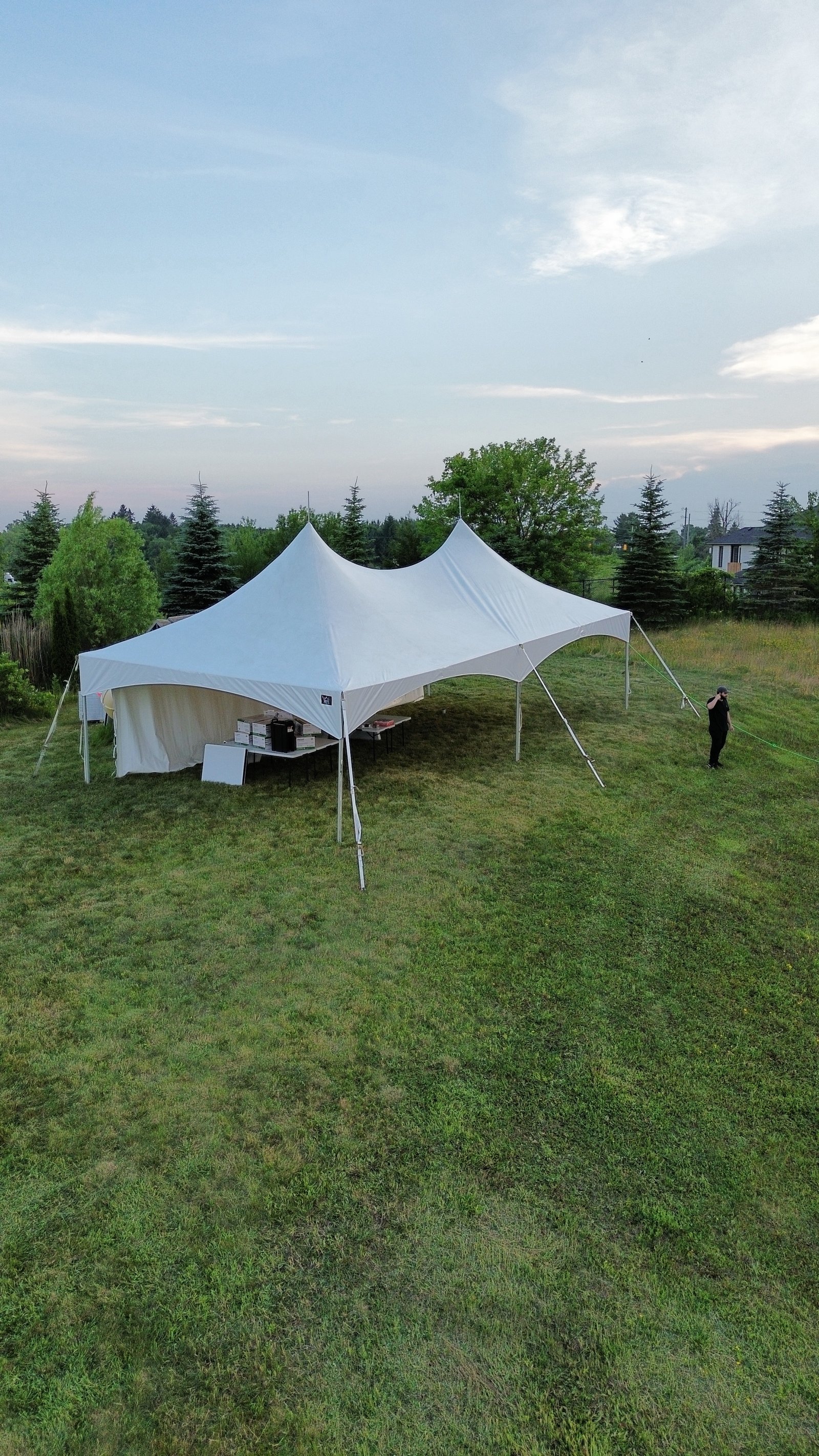 20x40 tent rental setup for a formal outdoor event in Brampton