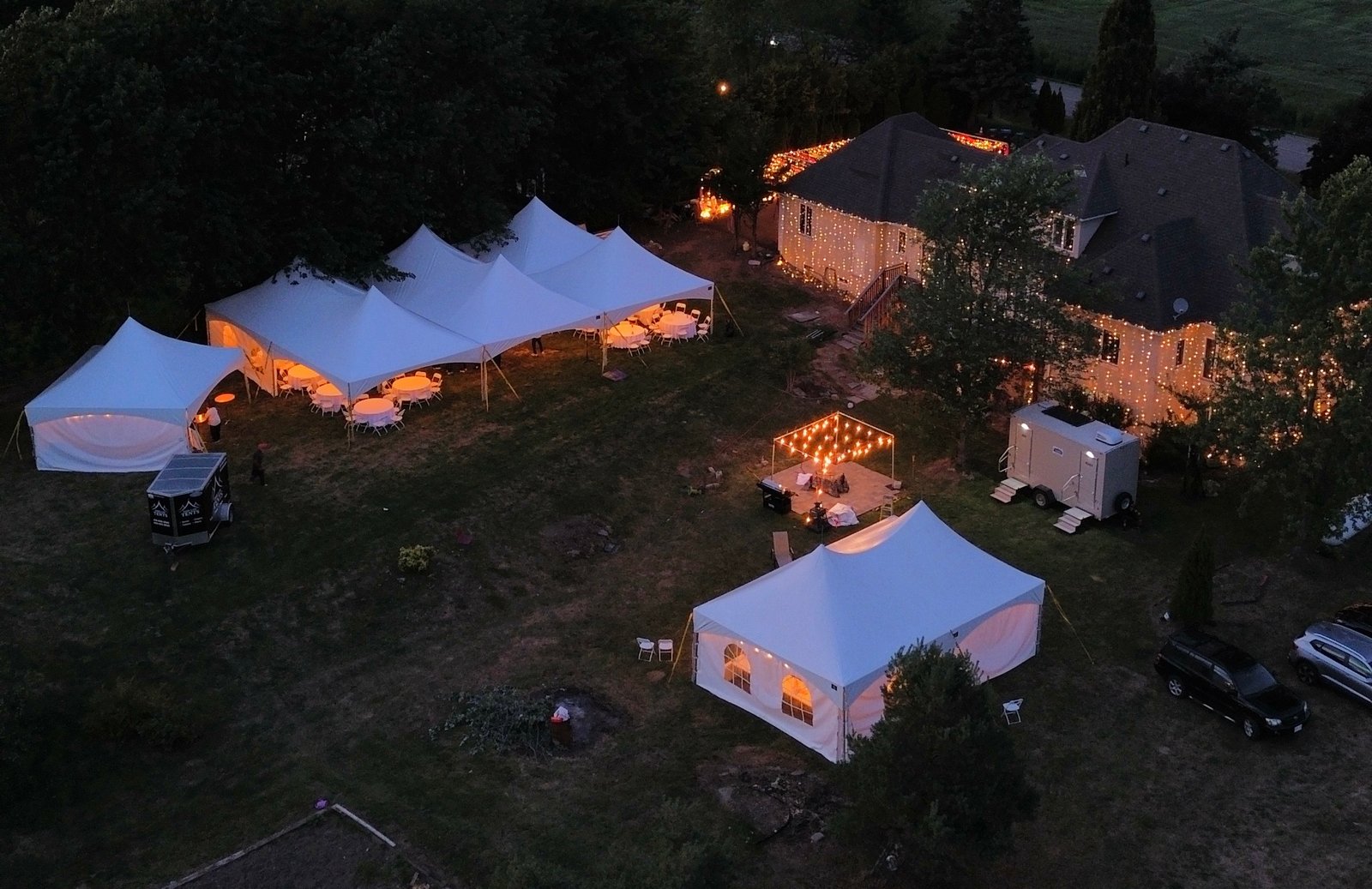 Brampton wedding tent setup