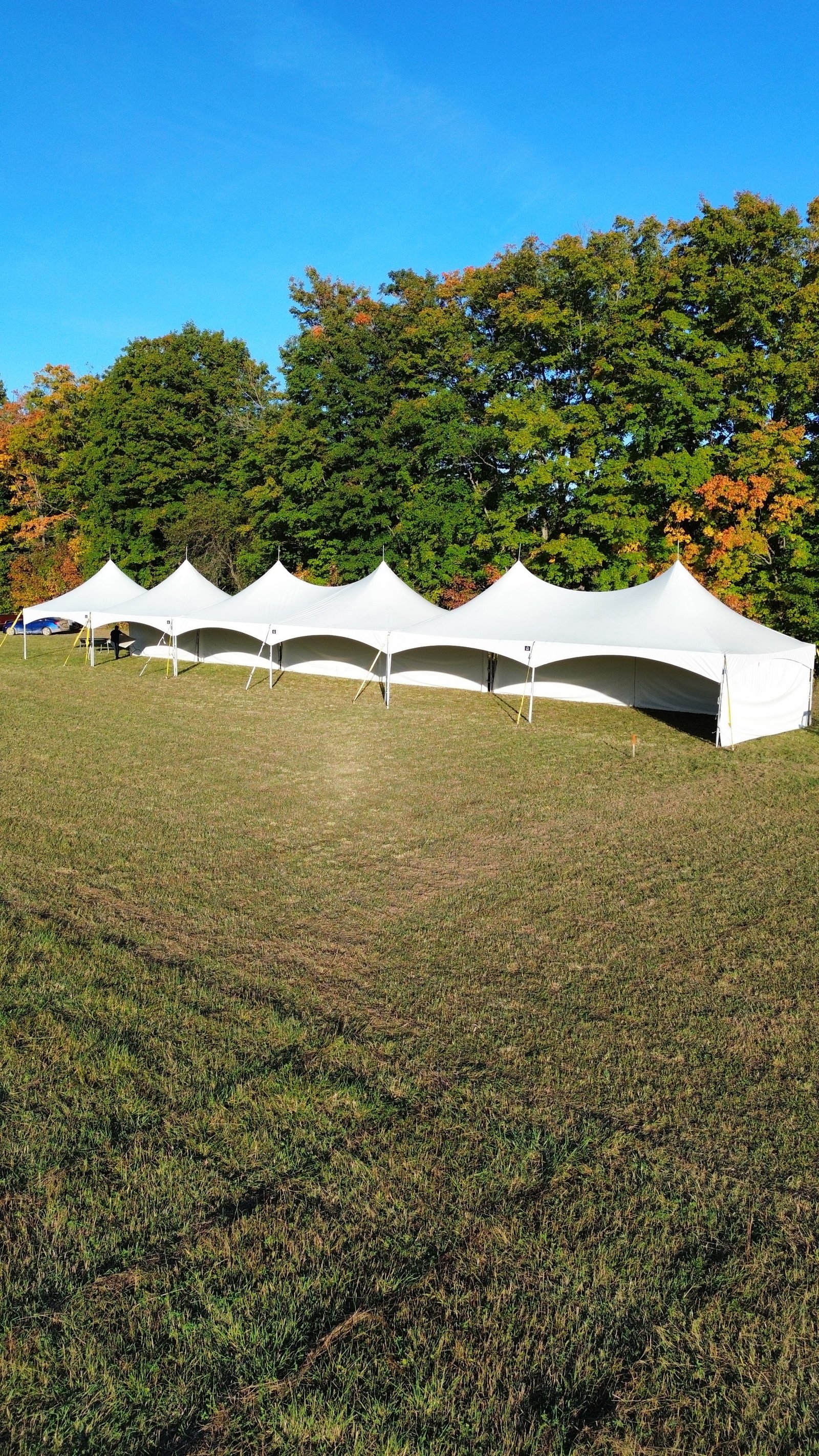 Farmer's market event tent setup