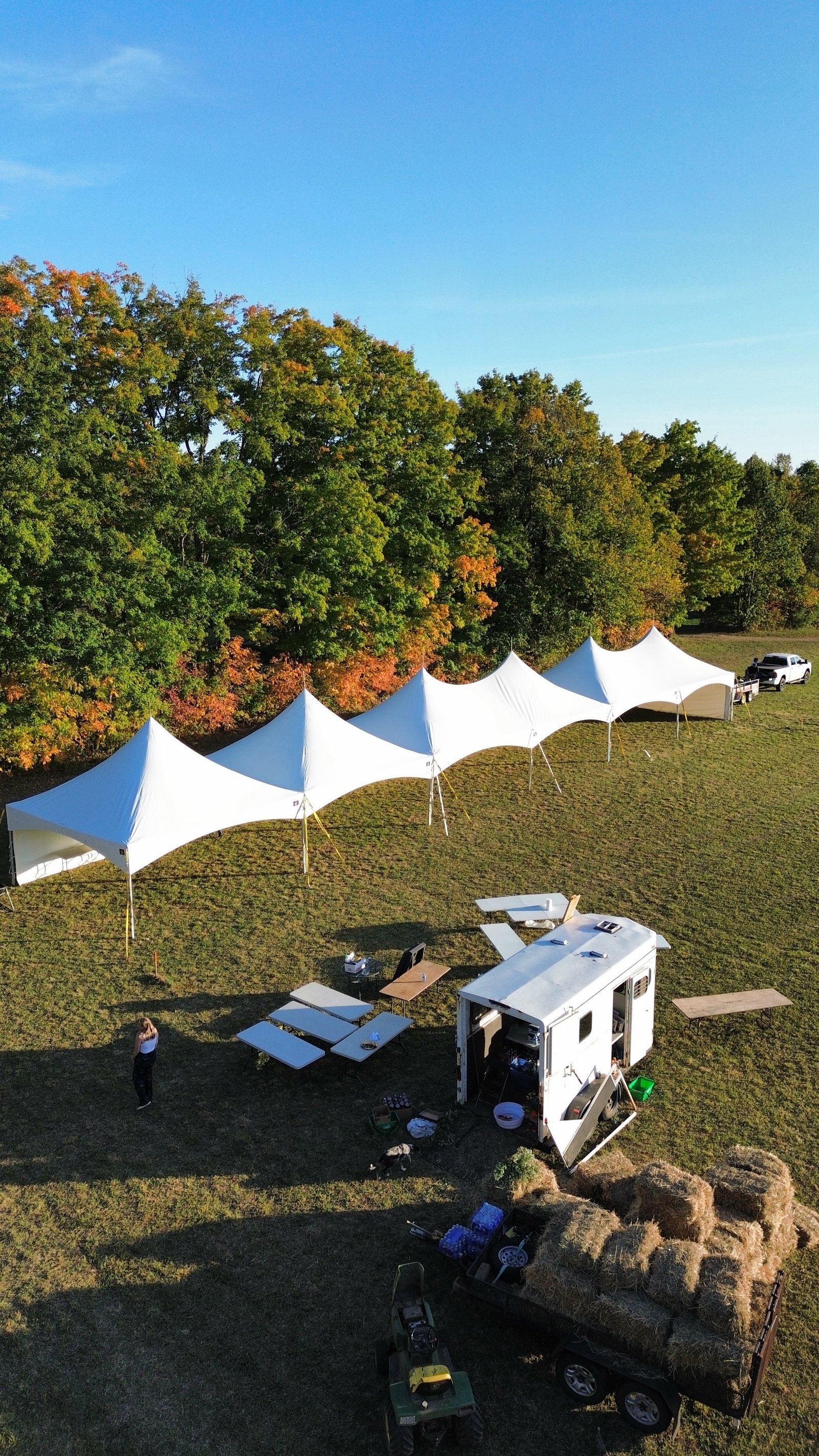 Farmer's market tent setup